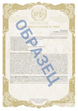 Образец Приложение к СТО 01.064.00220722.2-2020 Юрюзань Сертификат СТО 01.064.00220722.2-2020 